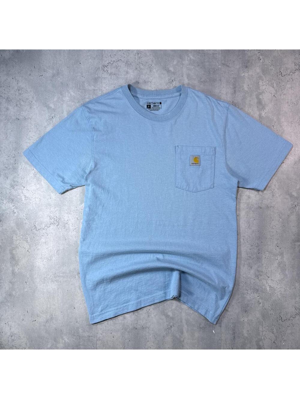 Y2K Carhartt Loose Fit Baby Blue 00s Workwear T shirt